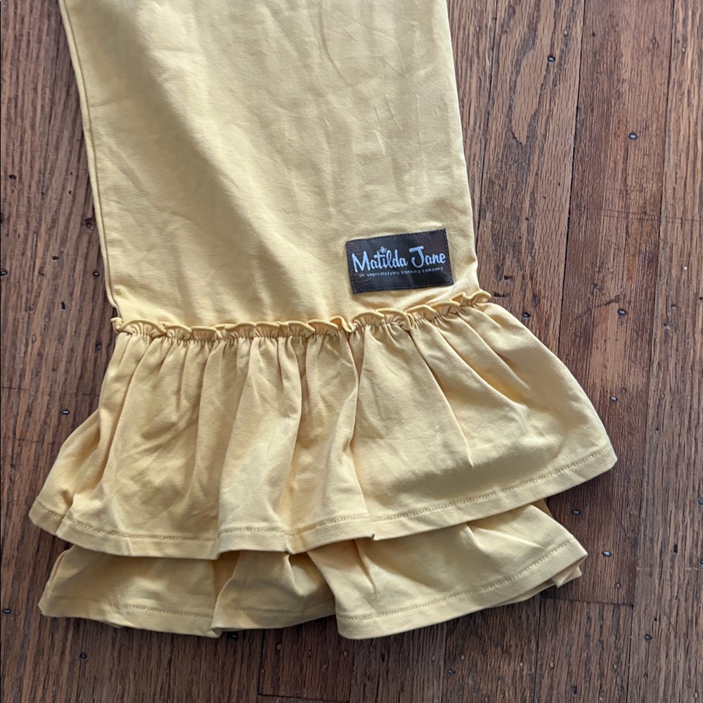 NWT Matilda Jane Golden Day Ruffles Pants Yellow Gold Girls 12 - Picture 3 of 9